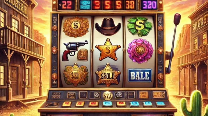 -A-highly-detailed-slot-machine-themed-around-the-Wild-West.-The-slot-reels-feature-symbols-like-cowboys-revolvers-gold-bars-sheriff-badges-and-sal
